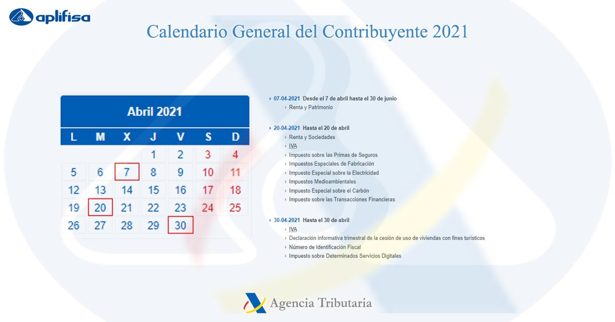 calendario contribuyente abril 2021 software para asesorías y empresas