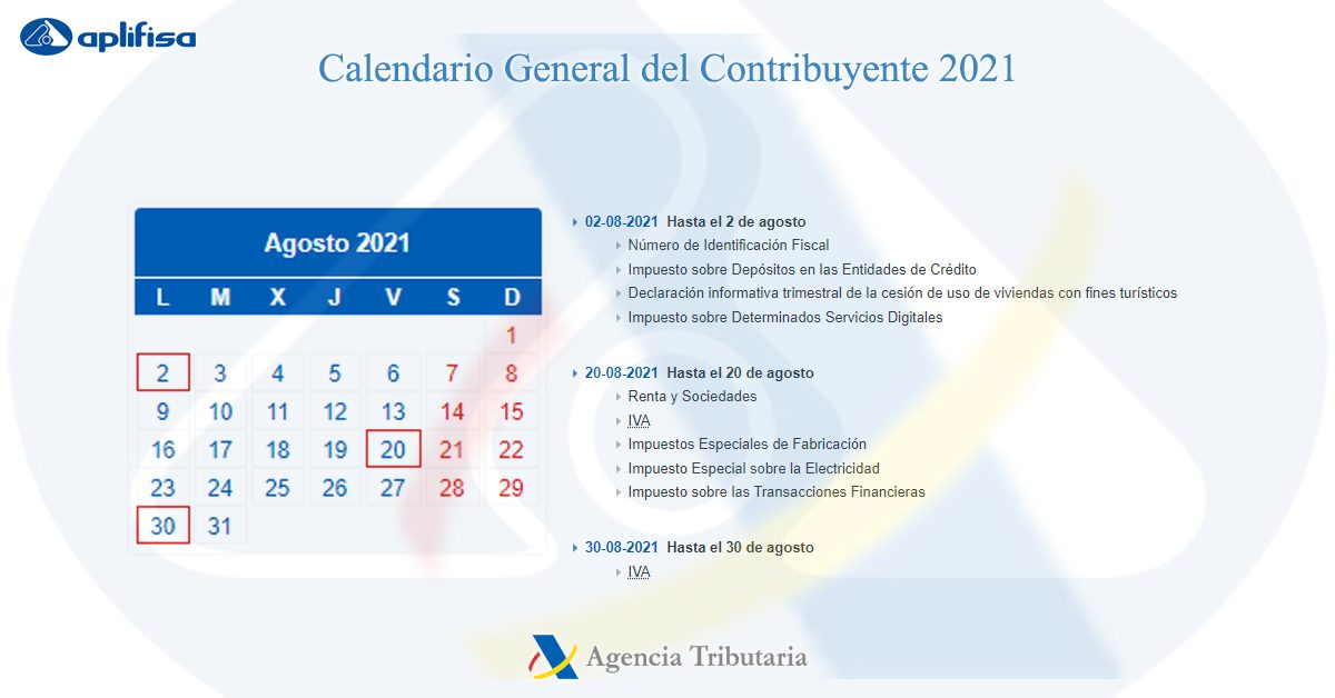 calendario contribuyente agosto 2021 software para asesorías y empresas