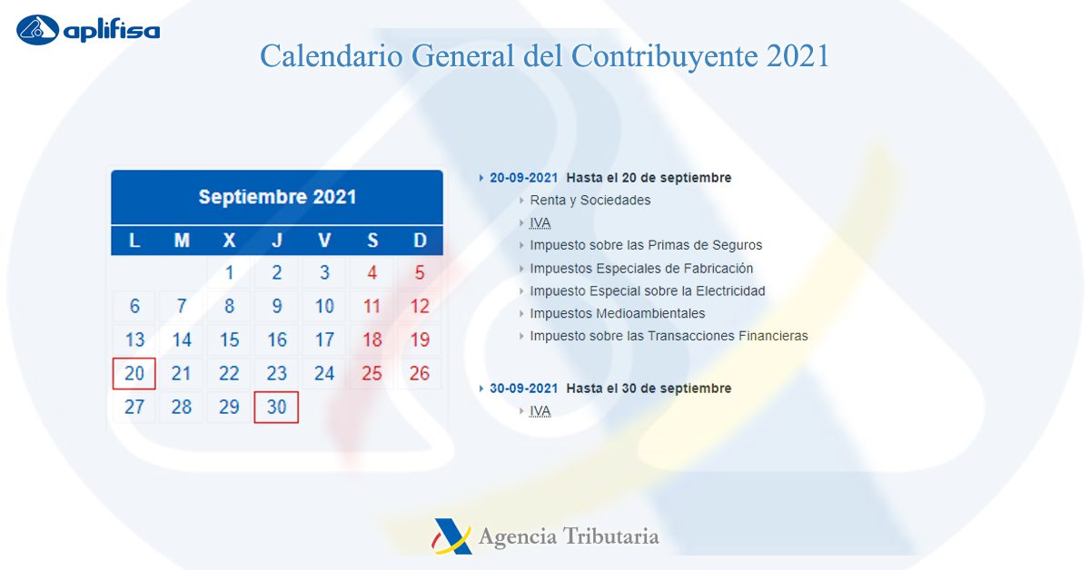 calendario contribuyente septiembre 2021 software para asesorías y empresas