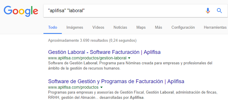 Comillas en Google