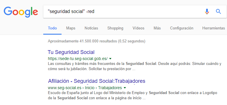 Exclusión en Google